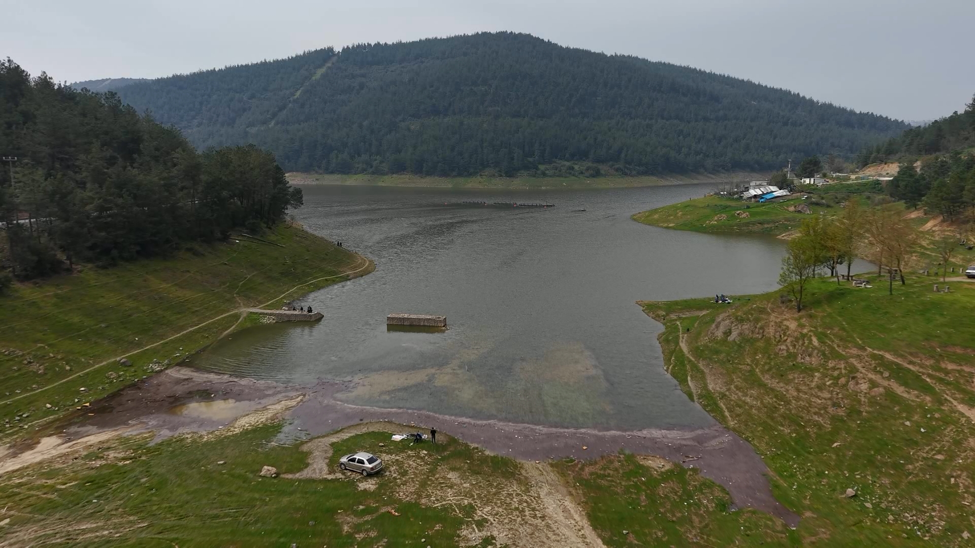 Koyunların otladığı baraj tekrar doldu