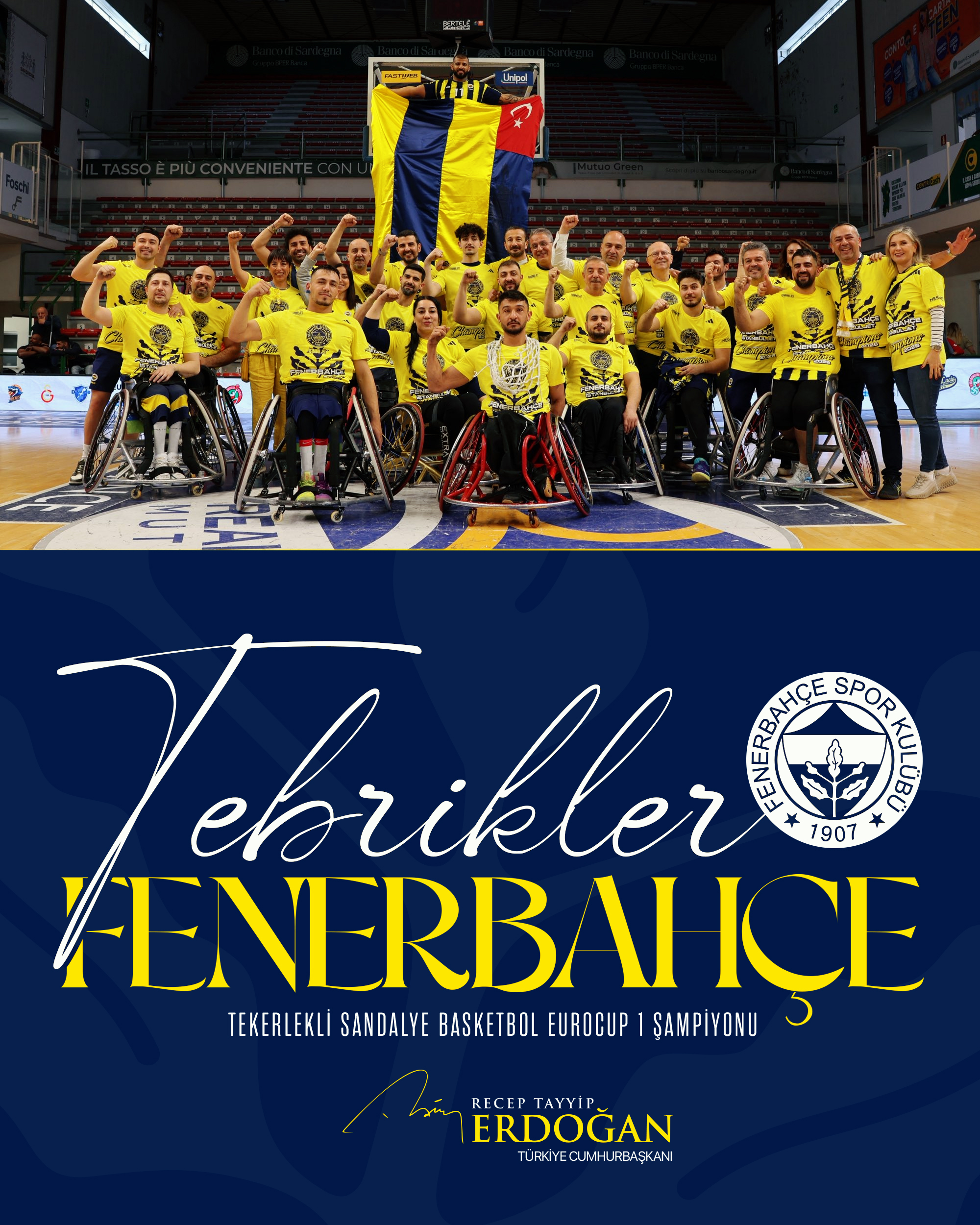 Cumhurbaşkanı Erdoğan’dan Fenerbahçe’ye tebrik mesajı