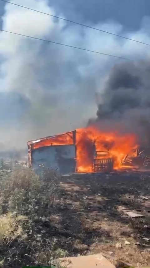 Ayvalık’ta ahır yangını
